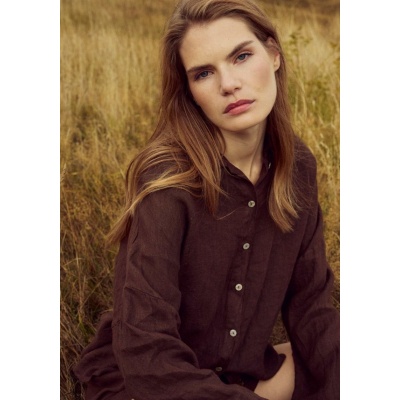 Foto van NOELLA LEONORA LINEN SHIRT BLOUSE *PRE ORDER. BINNENKORT OP VOORRAAD