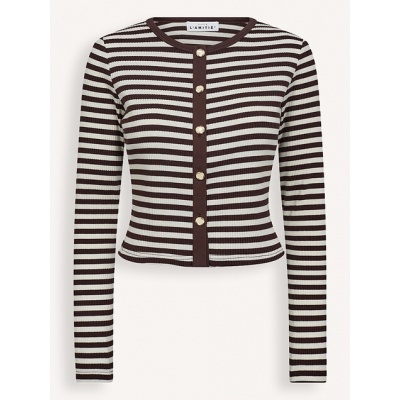 Foto van HAUTE L'AMITIÉ RIB STRIPED CROP CARDIGAN