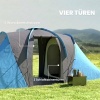 Afbeelding van Outsunny Tunneltent, campingtent voor 4 personen met 2 slaapkamers, blauw