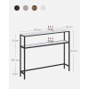 Afbeelding van VASAGLE Consoletafel, slank met 2 planken, 20 x 100 x 80 cm, marmer wit-inktzwart