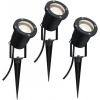 Afbeelding van Ronde LED-tuinspots IP65 92mm 3000K 3x3,5W 230V Zwart Aluminium