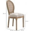 Afbeelding van HOMCOM Eetkamerstoel - Polyester, Rubberhout - 49L x 56B x 96H cm - Crèmewit + Natuurlijk