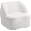 Afbeelding van HOMCOM Fauteuil, loungestoel met gebogen design, crèmewit, geen montage nodig