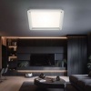 Afbeelding van Witte plafondlamp met hoekige achtergrondverlichting, 1x LED 22W 900Lm 4000K, 52x2cm