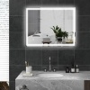 Afbeelding van HOMCOM badkamerspiegel - gehard glas - 90×70×4 cm - zilverkleurig