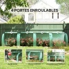 Afbeelding van Outsunny Mini-broeikastunnel voor tomaten, 4 x 1 x 0,8 m, groen met ritssluitingen