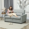 Afbeelding van HOMCOM 2-zits Sofa Bed met Slaapfunctie en Verstelbare Rugleuning, Lichtgrijs