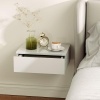Afbeelding van HOMCOM Set van 2 Wandgemonteerde Nachtkastjes met Lade, Hoogglans Wit, 40 x 30 x 14 cm