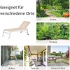 Afbeelding van Outsunny - Tuinligstoel - 5-Traps Rugleuning - Crèmewit
