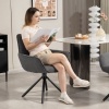 Afbeelding van HOMCOM Eetkamerstoel Donkergrijs Polyester en Metaal 67x64x87 cm