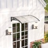 Afbeelding van Outsunny Polycarbonaat en Aluminium - Witte Overkapping 89L x 122B x 24H cm