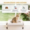 Afbeelding van PawHut Kattenhuis van Grenenhout, Polyester 50x36x24 cm, Roomwit