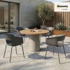 Afbeelding van Outsunny 4-delige ergonomische tuinstoelen met armleuning 120 kg donkergrijs