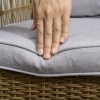 Afbeelding van Outsunny Rieten Schommelstoel Staal, PE-rattan, polyester 69L x 92B x 100H cm Geel + Lichtgrijs