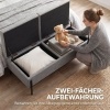 Afbeelding van HOMCOM Opberghocker van linnenstof, metaal - 117x50x44 cm - Grijs