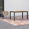 Afbeelding van Outsunny Rattan Tuinmeubelset - Acaciahout, PE-Rattan - 140L x 80B x 74H cm - Natuurlijk+Khaki