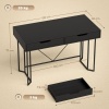 Afbeelding van Homcom Schrijfbureau van Spaanplaat en Metaal - 120x60x77 cm - Zwart