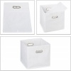 Afbeelding van Set van 4 opvouwbare kastmanden - 30x30x30 cm - wit met 2 handgrepen - voor speelgoed