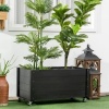 Afbeelding van Outsunny - Plantenbak van Dennenhout met Wielen - Zwart