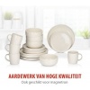Afbeelding van Alpina 16-delige servies set - Aardewerk voor 4 personen - Magnetron- en vaatwasserbestendig - Crème