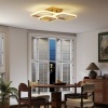 Afbeelding van HOMCOM Plafondlamp Metaal, Acryl 48x46x13 cm Goud