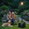 Afbeelding van Outsunny Zwarte Buitenlamp met Zonnepaneel - 41,5 x 41,5 x 195 cm