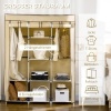 Afbeelding van HOMCOM Opvouwbare Stoffenkast met 8 Niveaus voor Slaapkamer of Gang - Beige 125 x 43 x 162,5 cm