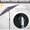 Afbeelding van Outsunny Knikparasol met handkruk - zonnescherm voor tuin en strand