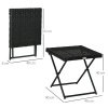Afbeelding van Outsunny Opvouwbare rotan bistrotafel 40 x 40 cm zwart voor terras en balkon