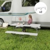 Afbeelding van Outsunny Witte Bierbank van Metaal en Kunststof