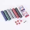 Afbeelding van HOMCOM pokerkoffer met 300 chips, 2 kaartspellen, 5 dobbelstenen en aluminium koffer