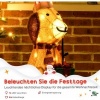 Afbeelding van Outsunny Verlichte Kerstdecoratie van Staal en Polyester, 64x20x70 cm, Geel