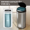 Afbeelding van HOMCOM Sensor Prullenbak RVS, kunststof 30,5L x 30,5B x 68H cm Zilver