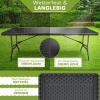 Afbeelding van Tillvex Buffettafel - Zwart Inklapbare Tuintafel - Kunststof - 180x75 cm