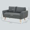 Afbeelding van HOMCOM 2-zitsbank van polyester en schuim - 145L x 75B x 78H cm - Donkergrijs