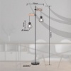 Afbeelding van Globo vloerlamp Mina zwart metaal E27