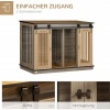 Afbeelding van PawHut hondenkennel met dubbele deuren, 120 x 60 x 88,5 cm, voor middelgrote honden, eikenhout