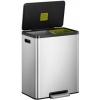 Afbeelding van EKO EcoCasa 2 recycling prullenbak 30+30 liter - RVS - Mat staal