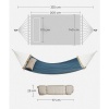 Afbeelding van SONGMICS gewatteerde hangmat voor 2 personen met bamboe spreidstangen en kussen, blauw/beige