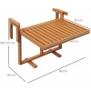 Afbeelding van Outsunny Balkonreling Tafel van Kiefernhout 68L x 65B x 55H cm Teak