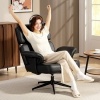 Afbeelding van Homcom Relaxfauteuil met Voetensteun - Kunstleer, Metaal - Zwart