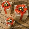 Afbeelding van Outsunny Verlichte Kerstdecoratie 25,5x25,5x35 cm Polyester Oranje