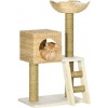 Afbeelding van PawHut Kratzboom 100,5 cm met kattenhuis, bed, trap en sisal kratzuilen, voor katten tot 4,5 kg