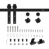 Afbeelding van HOMCOM Enkele schuifdeur set met looprail van staal voor houten deuren B81-034