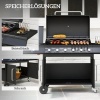 Afbeelding van Outsunny - Gasbarbecue - Staal - 144,5L x 56B x 110H cm - Zwart