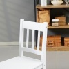Afbeelding van HOMCOM Set van 2 Eetkamerstoelen, Witte Keukenstoelen van Grenenhout, 41 x 46,5 x 85,5 cm