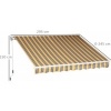 Afbeelding van Outsunny zonnescherm, Polyester Geel+Grijs - L2,95 x B2,45 m - Markies