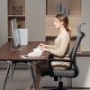 Afbeelding van HOMCOM Bureau Stoel - Polyester, Schuim - 69L x 60,5B x 109-117H cm - Donkergrijs