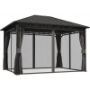 Afbeelding van Outsunny Paviljoen van Metaal en Polyester 390x300x287 cm Donkergrijs