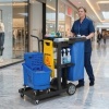 Afbeelding van HOMCOM Schoonmaakwagen van Kunststof en Metaal - 122 x 46,5 x 101 cm - Blauw